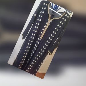 Black Pakistani party wear kurta